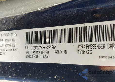 2014 Dodge Avenger Se z USA, uszkodzony, nr VIN 1C3CDZAB7EN221664